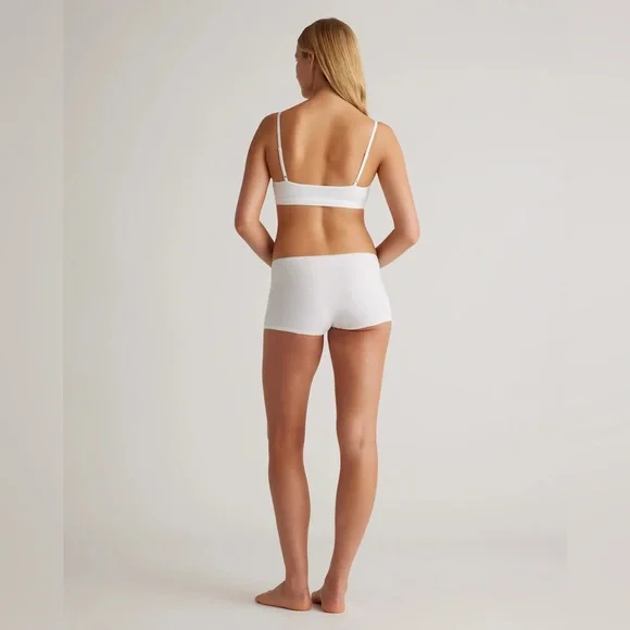 NIB Quince Women's Organic Cotton Scoop Bralette (2-pack) White M, S and XS - Picture 2 of 13